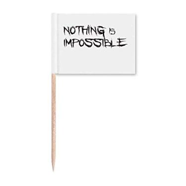 Imagem de Bandeira de palito de dente Nothing Is Impossible para decoração de festa