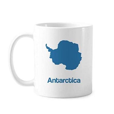Imagem de Blue Antártica Ilustração Mapa Padrão Caneca Cerâmica Café Porcelana Utensílios de Mesa