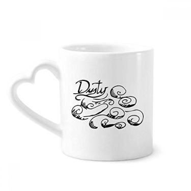 Imagem de Clima nublado pintado à mão caneca café cerâmica copo de coração de vidro