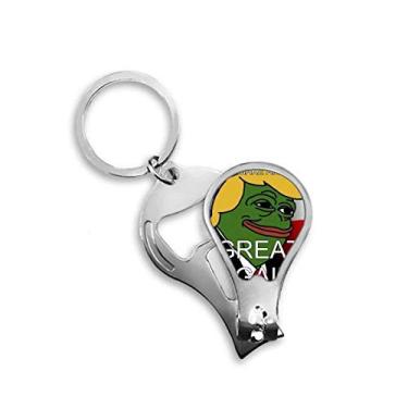 Imagem de Cortador de unhas com imagem do presidente America Great Sad Frog President abridor de chaveiro tesoura