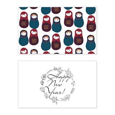 Imagem de Rússia meninos meninas boneca Matryoshka ano novo cartão comemorativo mensagem presente