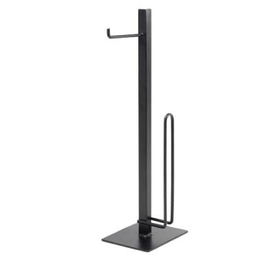 Imagem de Suporte Porta Papel Higiênico De Chão Aço Luxo Preto