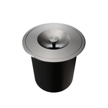 Imagem de Lixeira De Embutir Em Aço Inox Escovado C/Balde Plástico 6L