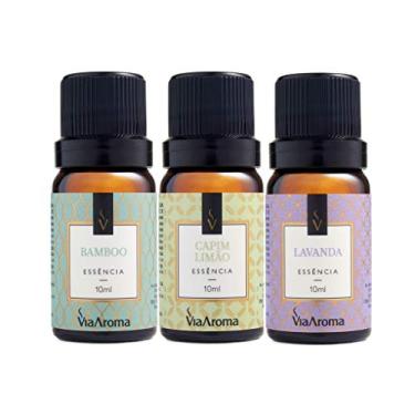 Imagem de Kit 3 Essências Via Aroma 10ml (Bamboo, Capim Limão e Lavanda)