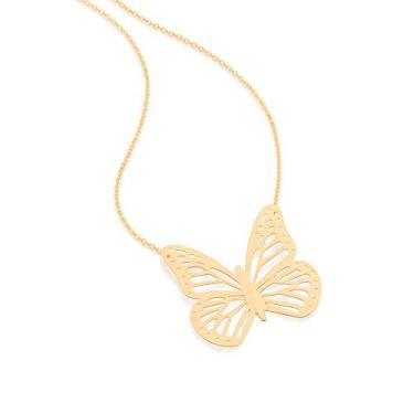 Imagem de Gargantilha borboleta folheada a ouro - tam.50 cm Rommanel