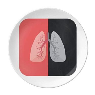 Imagem de Placa de comparação de pulmão com logotipo decorativo de porcelana Salver louças de jantar