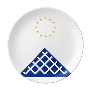 Imagem de Prato de arquitetura de casa de vidro Pyramid decorativo de porcelana Salver louças de jantar