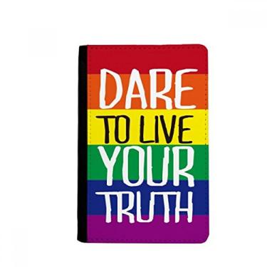 Imagem de Carteira porta-cartões Live Your Truth LGBT Bandeira de arco-íris porta-passaporte Notecase Burse