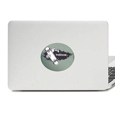 Imagem de Adesivo de vinil Hip-Hop Freedom Skateboard com estampa de monstro e emblema para laptop