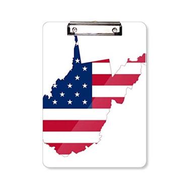 Imagem de Virginia USA Mapa Ocidental Estrelas Listras Bandeira Forma Prancheta Pasta Prancheta Placa de apoio A4