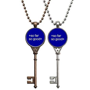 Imagem de OFFbb-USA Colar com pingente de chave So Far So Good Smooth Going para decoração de casal