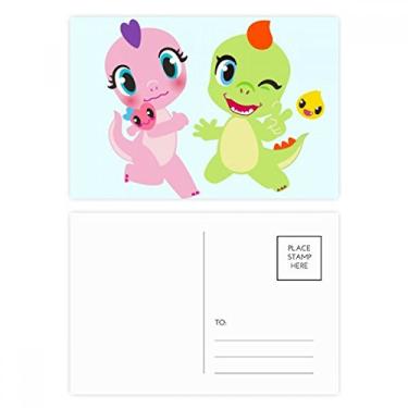 Imagem de Conjunto de cartões postal Dinosaur Kingdom Love You, cartão de felicitações por correio de aniversário
