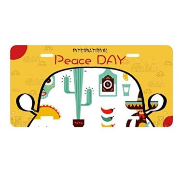 Imagem de DIYthinker Placa de carro Sombrero Tequila Guitar Chili Mexico Elment Decoração de carro Dia da Paz