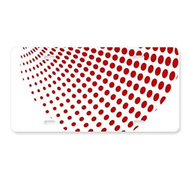 Imagem de DIYthinker Red Radiate Dots Placa de licença Decoração de aço inoxidável para automóvel