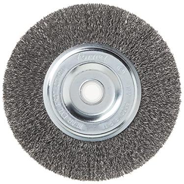 Imagem de Forney 72745 Escova de roda para banco de arame, crimpada grossa com mandril de 1,27 cm e 5/8 polegadas, 15 cm por 0,012 polegadas