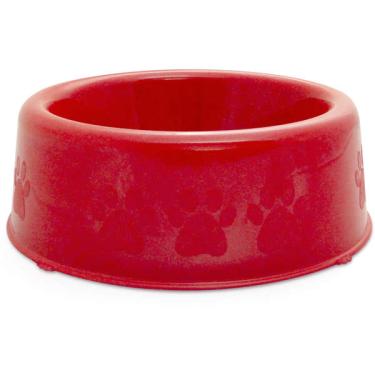 Imagem de Comedouro Plástico Patinhas Vermelho Raças Pequenas - 600 mL