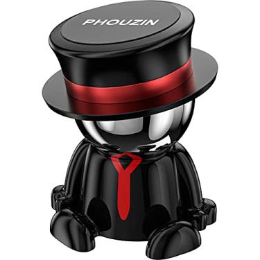 Imagem de PHOUZIN Suporte de celular para carro, suporte magnético universal para painel de celular, rotação de 360° super forte suporte magnético para carro compatível com todos os celulares, GPS, mini tablets e mais (preto)
