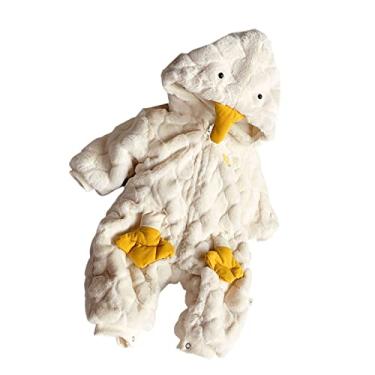 Imagem de Macacão quente para bebê, à prova de vento, moderno para recém-nascidos para o outono (branco 80 cm)