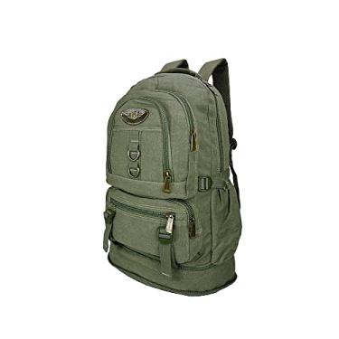 Imagem de Mochila Lona De Camping Reforçada Viagem Motociclista 50l 3005 (Verde Oliva)