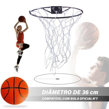 Imagem de Aro De Basquete Compatível Com Bola Oficial em Aço Rede Chuá