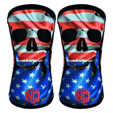 Imagem de Joelheira Alta Performance - 7mm - Caveira USA (Par)-Unissex