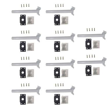 Imagem de Suporte Barra Luminaria Solar Poste Kit 10 Uni Aço Resistente Jardim Quintal Iluminaçao Rua Segurança