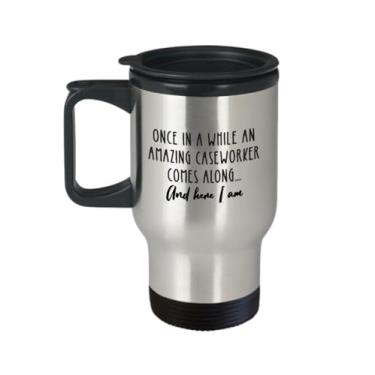 Imagem de SpreadPassion Caneca de viagem para trabalhador de casos, caneca de viagem de presente de caseworker, caneca de viagem de rotina diária do trabalhador casal, presente para assistente de casos, ideia de presente de cesta de Natal de aniversário