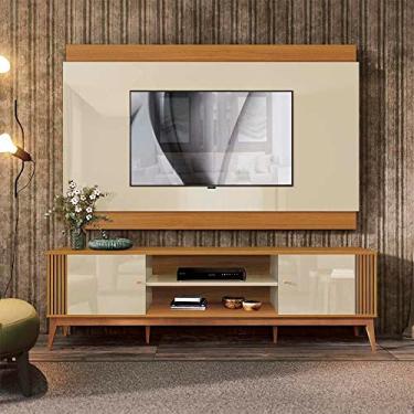 Imagem de Painel Com Rack Ripado Tv 75 Polegadas Off White Cedro Legacy 2.0 Edn Móveis