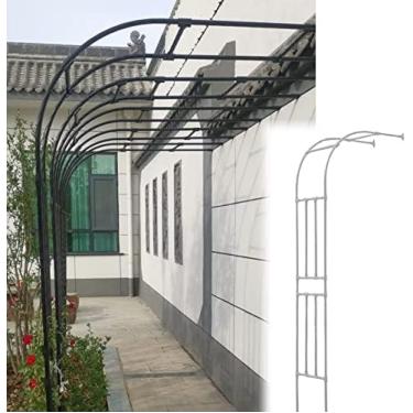 Imagem de 0.6m-2.4m Jardim Arco Preto Resistente Metade Arcos Laterais Para Parede Branco Jardim Mandril Para Plantas De Jardim Suporte Treliça De Ferro,Branco,220x240cm/7,2x7,9 Pés,Bonny369