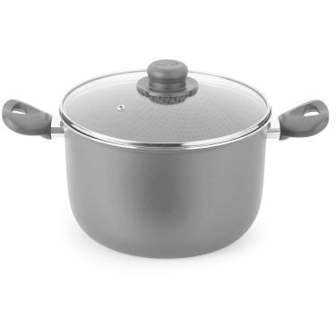 Imagem de Caldeirão Gourmet Multiflon com Tampa de Vidro e Antiaderente de Alumínio - 22cm