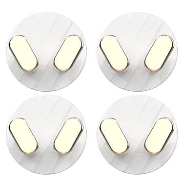 Imagem de 4 peças de gancho adesivo de armazenamento montado na parede para plugue fone de ouvido fio quarto sala de estar cozinha suporte soquete