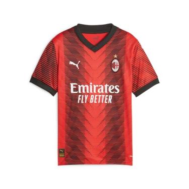 Imagem de PUMA Camiseta de futebol juvenil A.C. Milan 23/24 (as1, alfa, l, regular) vermelha/preta