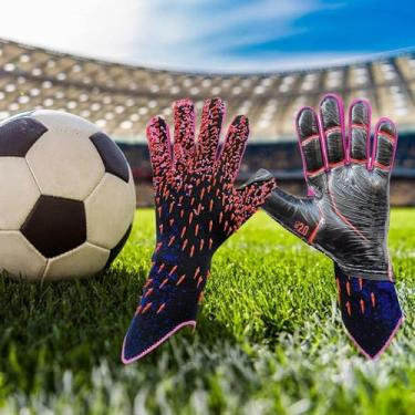 Imagem de Luvas de goleiro de futebol, luvas de goleiro profissional, luvas de goleiro de futebol, com proteção para os dedos e proteção dupla para o pulso, para jovens e adultos, vermelho, tamanho 8