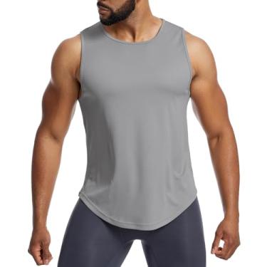 Imagem de Magiftbox Camisetas elásticas para ginástica e musculação atlética fitness suor secagem rápida para homens T75, Cinza, P
