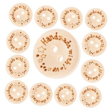 Imagem de STOBOK 100 Unidades botões de madeira botões de roupas botões de jeans luz light decoração vintage máquina de costura botões de costura de roupas Materiais para artesanato faça você mesmo