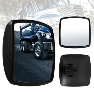 Imagem de P SEPEY Espelho retrovisor quadrado convexo para internacional, espelho lateral inferior grande angular preto para 2002-2023 International 4300 4400 7400 7600 8500 8600 Durastar Workstar Transtar