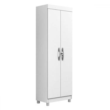Imagem de Armário Multiuso Cairo 2 Portas 5 Prateleiras com Chave Branco - Panorama Móveis