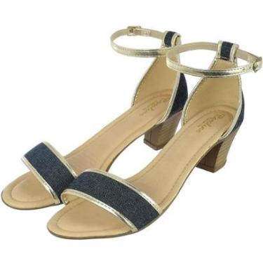 Imagem de Sandália Feminina Romântica Calçados Salto Grosso Sapato Num. Especial 40 ao 44-Feminino