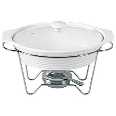 Imagem de Rechaud oval em porcelana com queimador 2,3L L37xP24,5xA22cm