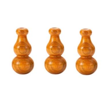 Imagem de YJIUYUANQ Contas de Madeira de Pêssego com Cabaça de Madeira, 15 x 30 mm, 20 Peças, Como Acessórios de Colar DIY para Cortina de Porta