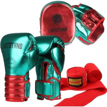 Imagem de Luvas de boxe muay thai couro pu, crianças, adultos, saco de pancadas, treinamento de boxe, karatê, luvas de combate, 6 onças, 8 onças, 10 onças, 12 onças, verde, 6 onças