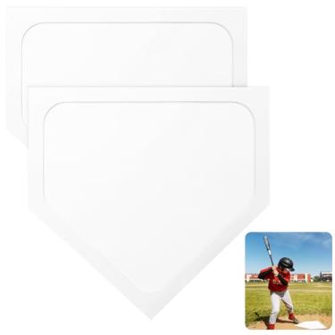 Imagem de MAQUITA Basebol Home Plate Throw Down Bases de beisebol Heavy Duty Pitcher's Mound Bases de borracha para softball, kickball, prática de arremesso, branco