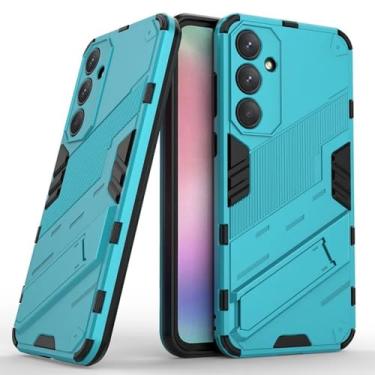 Imagem de Waillynice Capa para Samsung Galaxy A15 A24 A25 A35 A55 5G Global à Prova de Choque Armadura Capa Protetora Antiqueda Capa Traseira Coque Kickstand Capa (Azul, para A25 5G Global)