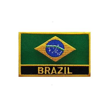 Imagem de Ruoming 1 PÇ Patch de bandeira do Brasil, bordado a ferro ou costurado, tático, militar, nacional brasileiro