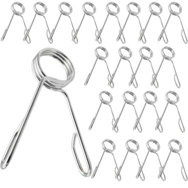 Imagem de Kit 20 Un Presilhas Zincada De 28,5mm 3 Voltas Reforçada Para Academia Barra De Musculação Grampo De Prender Anilhas