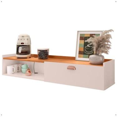 Imagem de Aparador Balcão Parede 1 Porta Puxador Concha Nicho Sala Área Café Coz