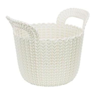 Imagem de Cesto Organizador Knit Trançado Redondo 3 Litros Branco Keter