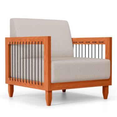 Imagem de Poltrona Decorativa Varanda Samoa Madeira Maciça com Cordas Náutica Li