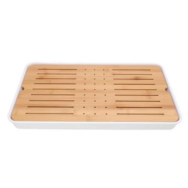 Imagem de Bandeja para chá, caixa retangular de plástico para mesa de chá Gongfu da Bambusoideae Artesanato requintado Conjunto de chá Kung Fu Bandeja para servir com (4