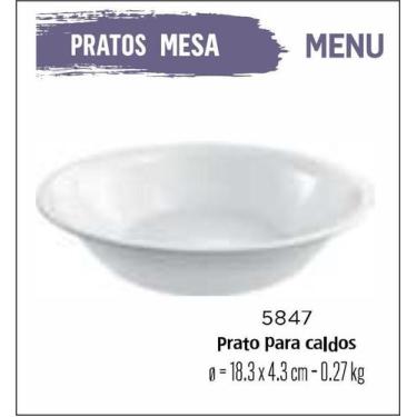 Imagem de Jogo De Prato Menu 12 Pratos Caldos - Sopas - Branco - Nadir Figueired
